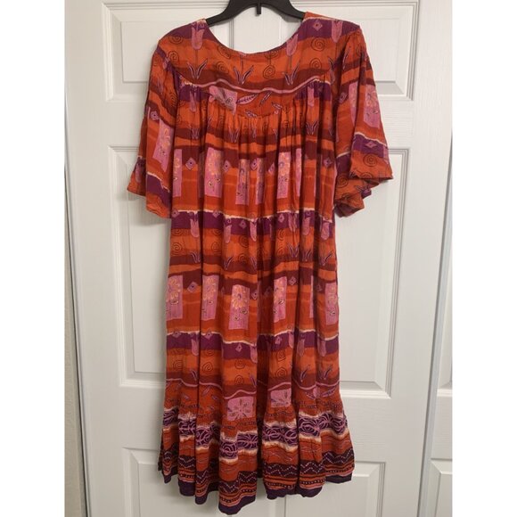 Winlar Boho Hippie Short Sleeve Tiered Lightweight Size 2X - Picture 3 of 7